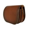Luxusná kožená kabelka hnedá, ručne tieňovaná, uzatváranie – skrytý magnet