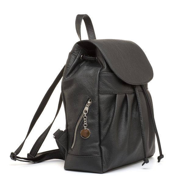 Luxusný kožený ruksak z pravej hovädzej kože č.8665 v čiernej farbe