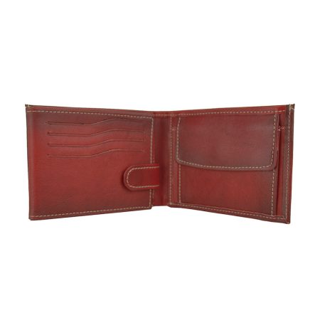 Kožená peňaženka č.8552 v bordovej farbe, ručne tieňovaná