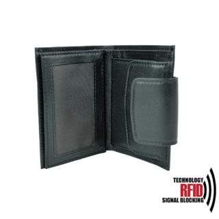 RFID kožená peňaženka v čiernej farbe č.8211