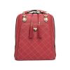 Luxusný kožený ruksak z pravej hovädzej kože č.8668 v tmavo červenej farbe
