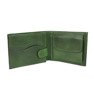 Elegantná peňaženka z pravej kože č.8552 v zelenej farbe, ručne tamponovaná