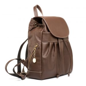 Luxusný kožený ruksak z pravej hovädzej kože č.8665 v hnedej farbe