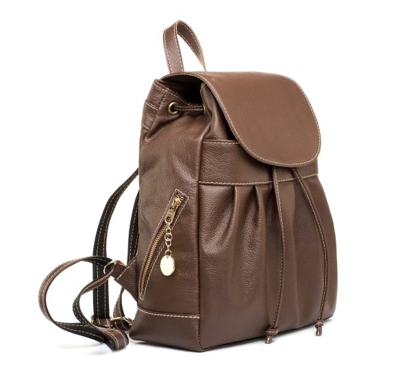 Luxusný kožený ruksak z pravej hovädzej kože č.8665 v hnedej farbe