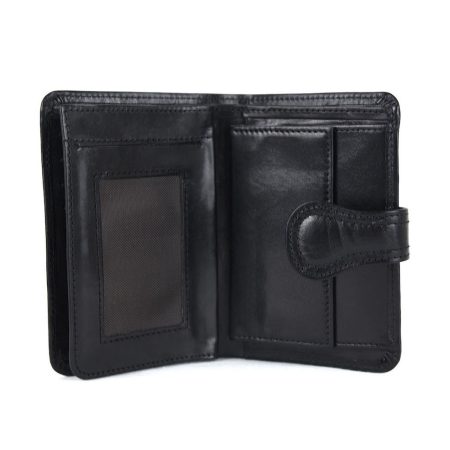 Luxusná moderná kožená peňaženka č.8462 v čiernej farbe