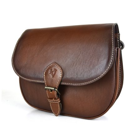 Unikátna kožená kabelka 7403, ručne tieňovaná, hnedá farba