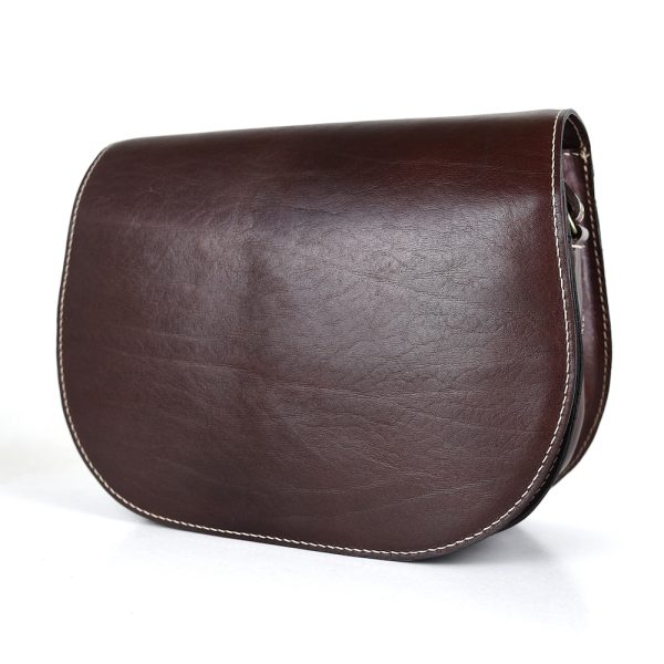 Luxusná kožená lovecká kabelka, skrytý magnet, hnedá farba