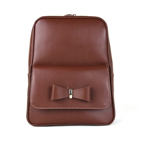 Módny kožený ruksak z pravej hovädzej kože č.8666 v hnedej farbe