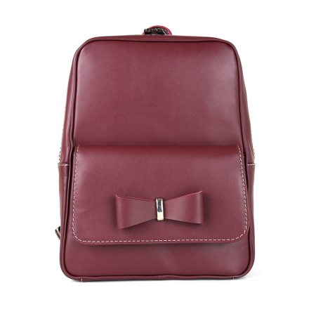 Módny kožený ruksak z pravej hovädzej kože č.8666 v bordovej farbe