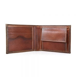 Módna peňaženka z pravej kože č.8406 v Cigaro farbe, ručne natieraná