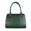 Módna kožená kabelka 8614 ručne tamponovaná a tieňovaná v tmavo zelenej farbe