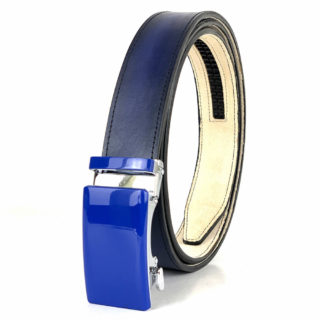 LIMITOVANÁ EDÍCIA - Modrý kožený opasok s automatickým zapínaním, šírka 3.5cm, blue_04