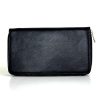 Dámska nákupná kožená peňaženka č.8606 v čiernej farbe