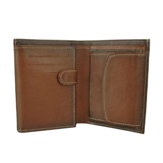 Luxusná kožená peňaženka č.8560 ručne tieňovaná v hnedej farbe, ručne tieňovaná