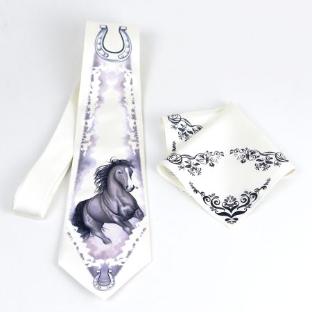 Hodvábna kravata a vreckovka, Slovenská výroba – Cválajúci kôň