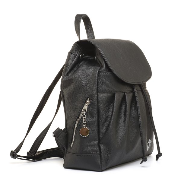 Luxusný kožený ruksak z pravej hovädzej kože č.8665 v čiernej