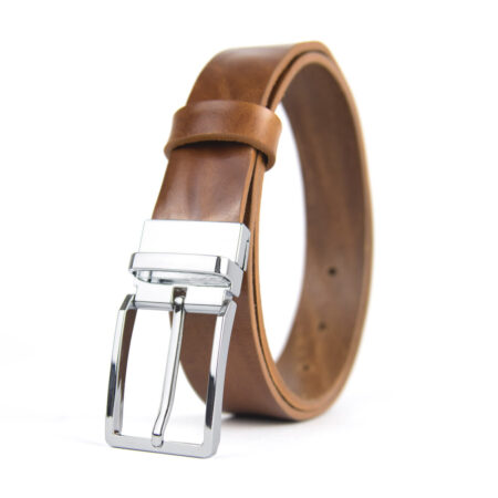 Kožený opasok s dezénom MODERN SILVER, šírka 3.3cm, Slovenská výroba