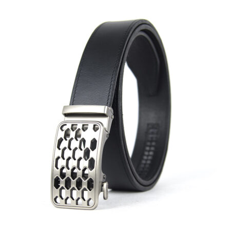 Kožený opasok s automatickou prackou NICKEL CHAIN