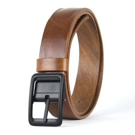 Kožený opasok s dezénom BLACKFORGE, šírka 3.3cm, Slovenská výroba